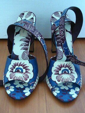 Valentino Garavani Floral Canvas Platform Sandals